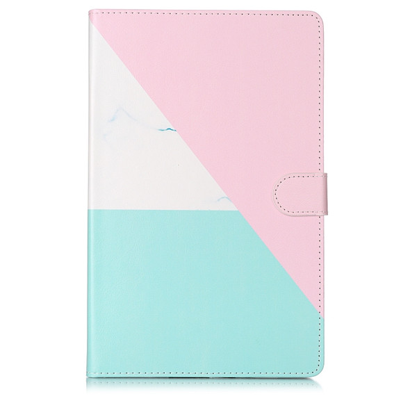 Colored Drawing Pattern Horizontal Flip PU Leather Case with Holder & Card Slots & Wallet For Galaxy Tab A 10.5 / T590(Pink 3-Color  Marble)
