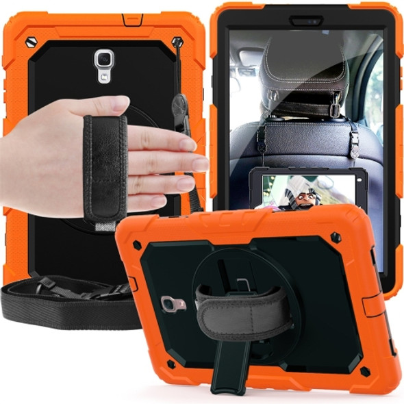 Shockproof Colorful Silica Gel + PC Protective Case for Galaxy Tab A 10.5 T590, with Holder & Shoulder Strap & Hand Strap & Pen Slot(Orange)