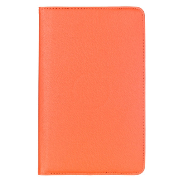 Litchi Texture 360 Degree Rotation Leather Case with Multi-functional Holder for Galaxy Tab E 9.6(Orange)