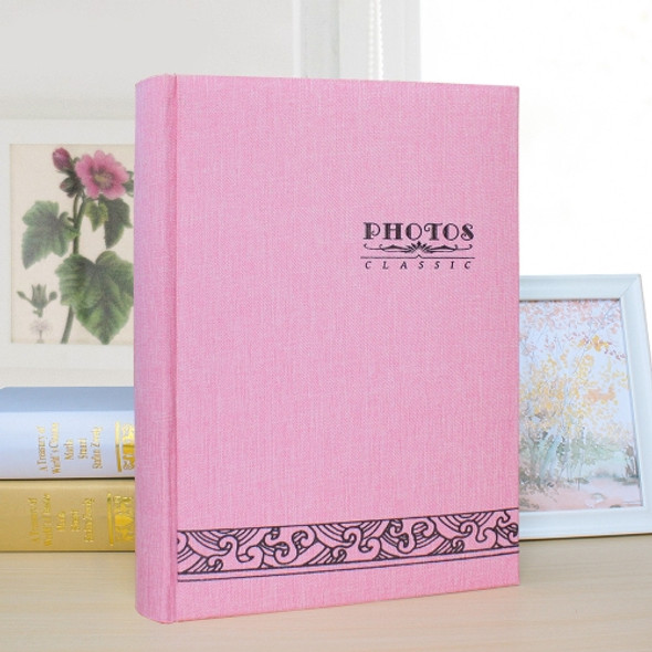 4R 6 Inch 300 Sheets Cloth Photo Album Insert Postcard Storage Photo Album(Pink)