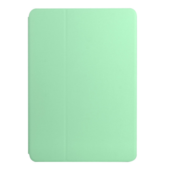 For iPad 9.7 2018 & 2017 Dual-Folding Horizontal Flip Tablet Leather Case with Holder & Sleep / Wake-up Function(Mint Green)