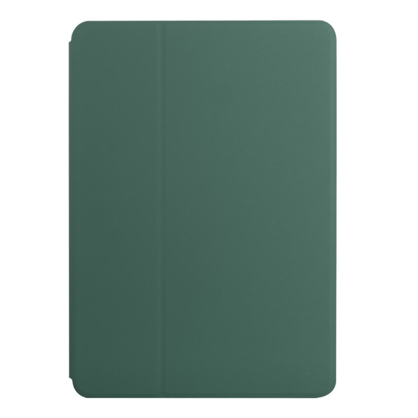 For iPad 9.7 2018 & 2017 Dual-Folding Horizontal Flip Tablet Leather Case with Holder & Sleep / Wake-up Function(Dark Green)