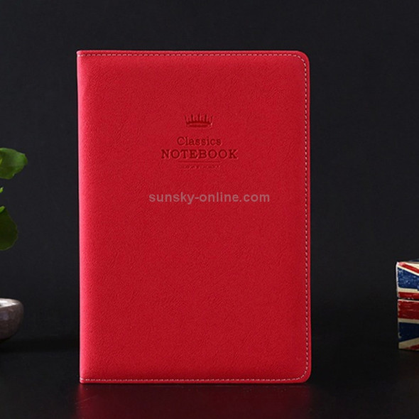 A5100 Pages Leather Soft Cover Notebook A5100 Pages Leather Soft Cover Notebook Pocket Memo(Red)