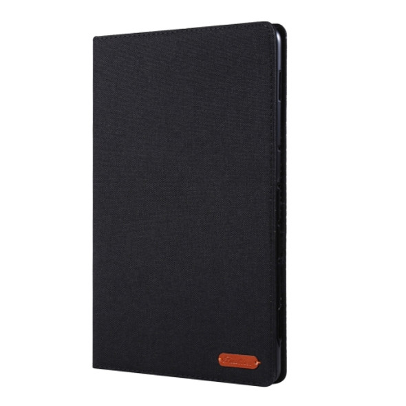 For Huawei MediaPad M6 10.8 Cloth Teature Horizontal Flip PU Leather Case with with Holder & Card Slots(Black)