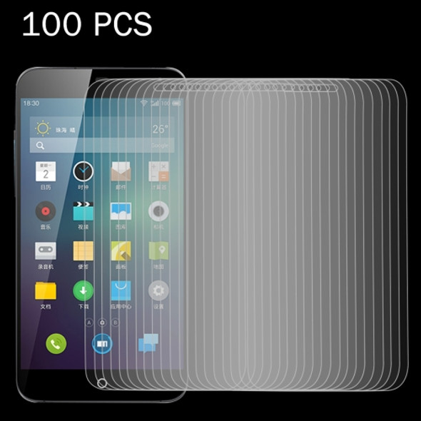 100 PCS for  Meizu MX3 0.26mm 9H Surface Hardness 2.5D Explosion-proof Tempered Glass Screen Film