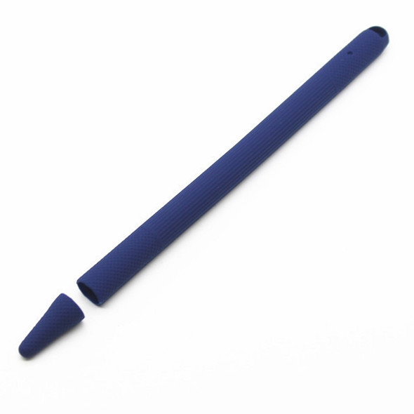 Stylus Pen Silica Gel Shockproof Protective Case for Apple Pencil 2 (Dark Blue)