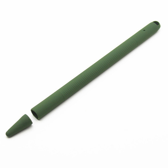 Stylus Pen Silica Gel Shockproof Protective Case for Apple Pencil 2 (Army Green)