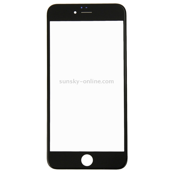 2 in 1 for iPhone 6 (Front Screen Outer Glass Lens + Frame)(Black)