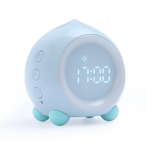 Creative Cartoon Peach Smart Alarm Clock Multifunctional Children Sleep with Luminous Electronic Clock, Style:Ordinary(Blue)