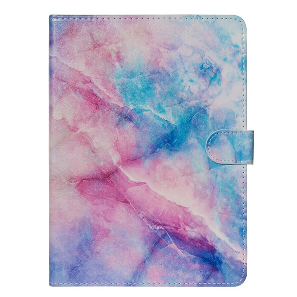 For Galaxy Tab A 10.1 (2019) / T510 Colored Drawing Pattern Horizontal Flip PU Leather Case with Holder & Card Slots(Pink Blue Marble)