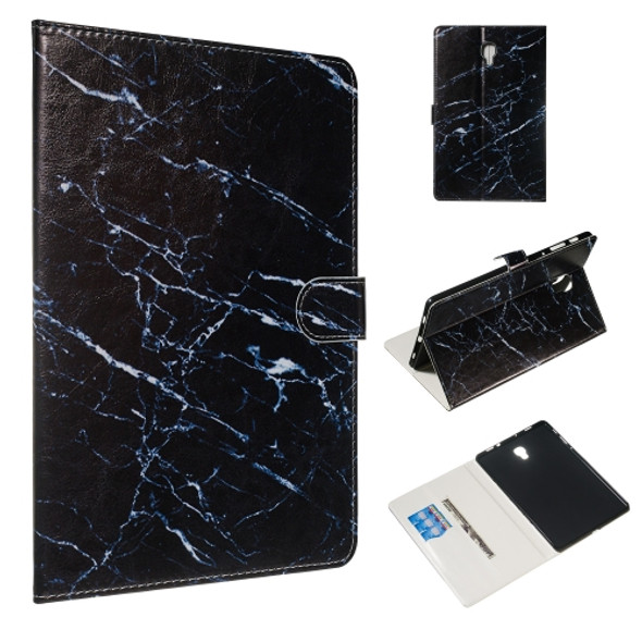 For Galaxy Tab A 10.5 / T590 Colored Drawing Pattern Horizontal Flip PU Leather Case with Holder & Card Slots(Black Marble)