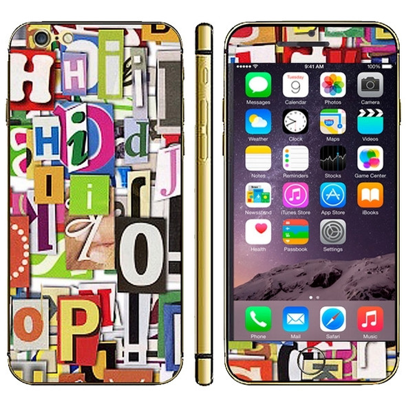 Letter Pattern Mobile Phone Decal Stickers for iPhone 6 & 6S 6