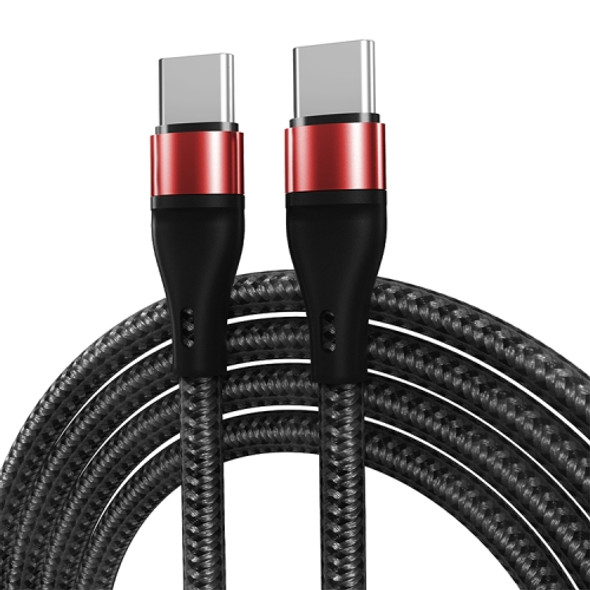 ADC-004 USB-C / Type-C to USB-C / Type-C PD Fast Charging Weave Data Cable, Length:2m(Red)