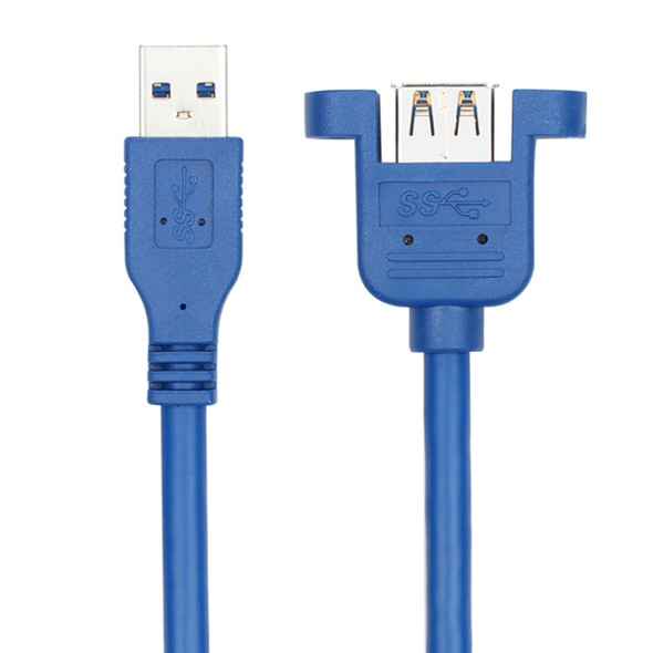 USB 3.0 Male to Female Extension Cable with Screw Nut, Cable Length: 1m
