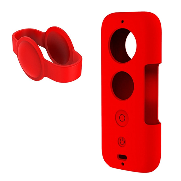 PULUZ Silicone Protective Case with Lens Cover for Insta360 ONE X(Red)