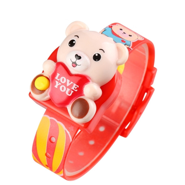 SKMEI 1748 Three-dimensional Cartoon Love-heart Bear LED Digital Display Electronic Watch for Children(Red)