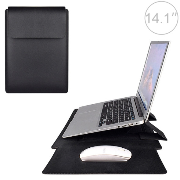 PU05 Sleeve Leather Case Carrying Bag for 14.1 inch Laptop(Black)