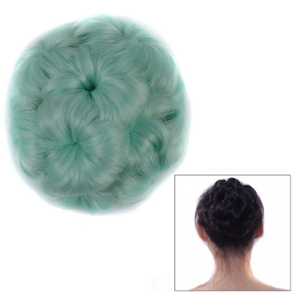 Wig Ball Head Flower Hairpin Hair Bag Wig Headband for Bride(Green)