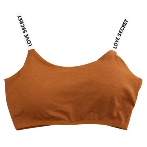 Casual Letter Print Bra Fitness Breathable Women Bra, Cup Size:One Size(Orange)