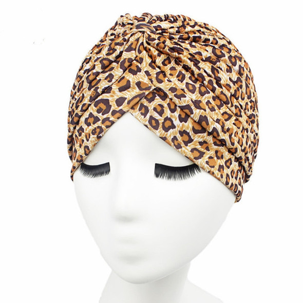 2 PCS Ethnic Style Color Printing Turban Hat(Light Leopard Print)