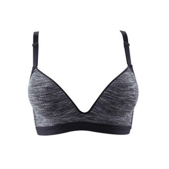 Women Gather Up Traceless Bra Sports Anti-Shake  Size: 36/80AB(Black)