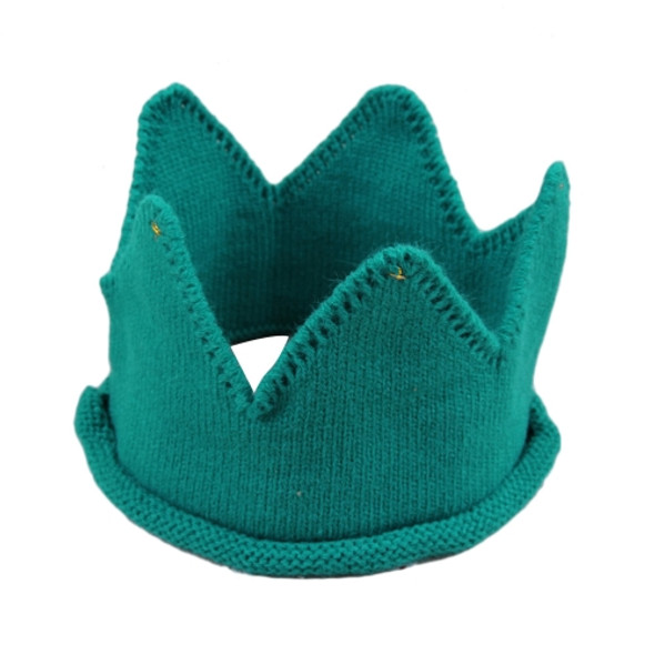 Children Crown Shape Visor Cap Birthday Hat Woolen Hat(Blue)
