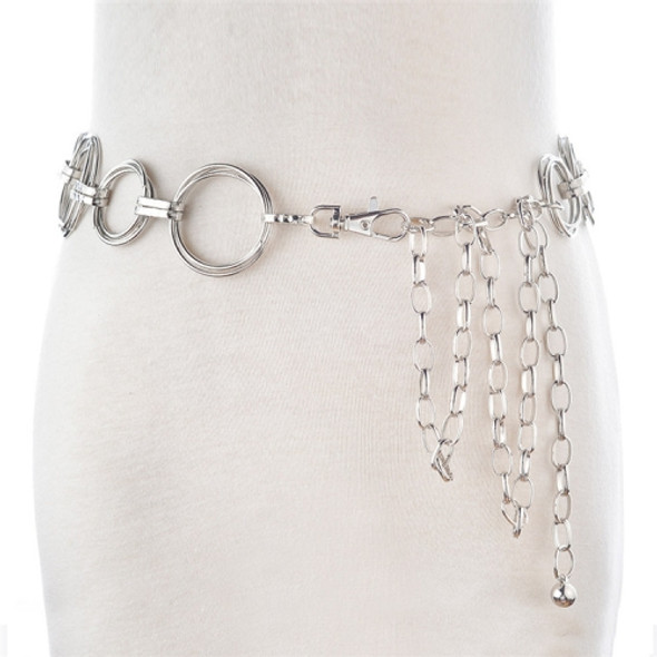 Simple Women Metal Waist Chain Dress Decorative Belt, Length:115cm(Silver)