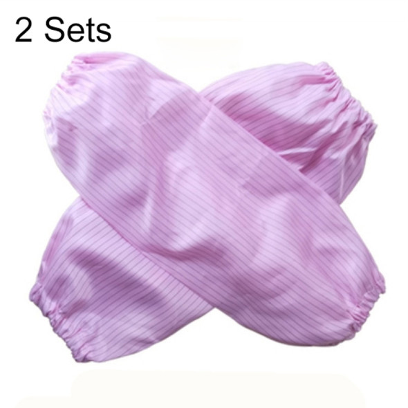 2 Sets Anti-static Striped Clean Sleeve, Size：Free Size (Pink)