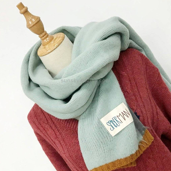 Solid Color Thick Warm Knit Woolen Scarf, Size: 40 * 20.5cm(Light Green)