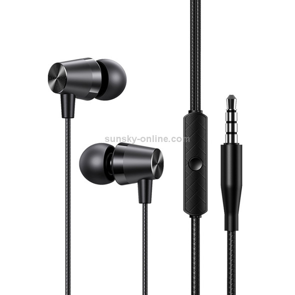 30 PCS USAMS EP-42 3.5mm Plating Metal In-ear Wired Earphone, Length: 1.2m, Test Tube Packaging(Black)