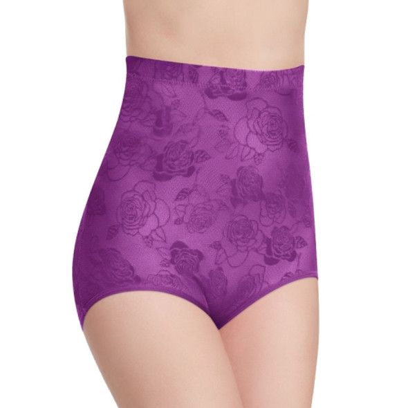 Body Shaping High Waist Slimming Briefs Pure Cotton Crotch Breathable Sexy Women Underwear, Size: M(Purple)