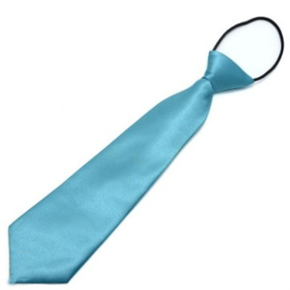 10 PCS Solid Color Casual Rubber Band Lazy Tie for Children(Lake Blue)