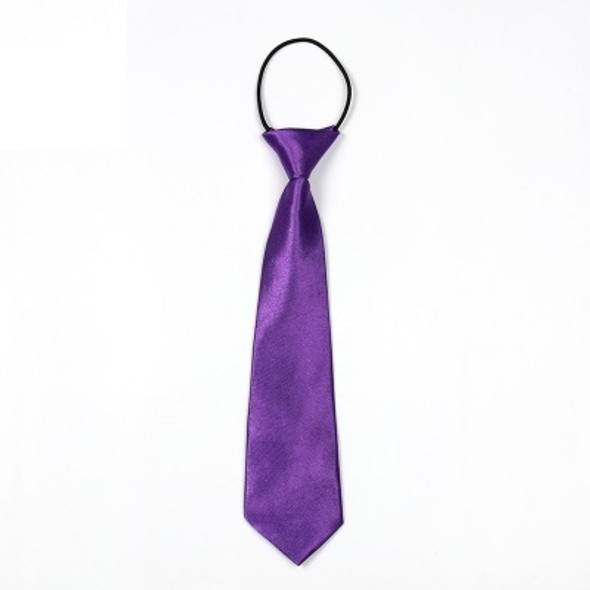 10 PCS Solid Color Casual Rubber Band Lazy Tie for Children(Purple)