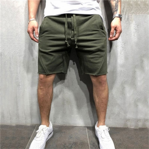 Men Solid Pocket Casual Summer Jogging Half Length Shorts Basketball Shorts, Size: XXL(Green)