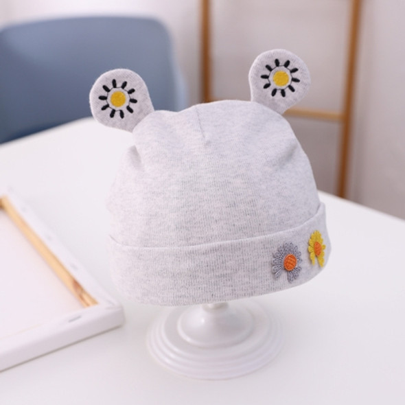 MZ9688 Daisy Embroidery Pattern Baby Skullcap Autumn Newborn Cap, Size: About 17cm (without Cotton)(Light Gray)