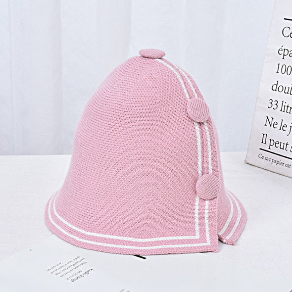 All-Match Autumn and Winter Button Chenille Fisherman Hat Basin Hat, Size: M (56-58cm)(Pink)