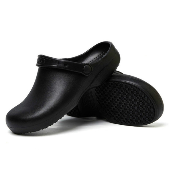 Kitchen Chef Shoes Food Service Non-slip Water-proof Oil-Proof Slippers, Size:36(Black)