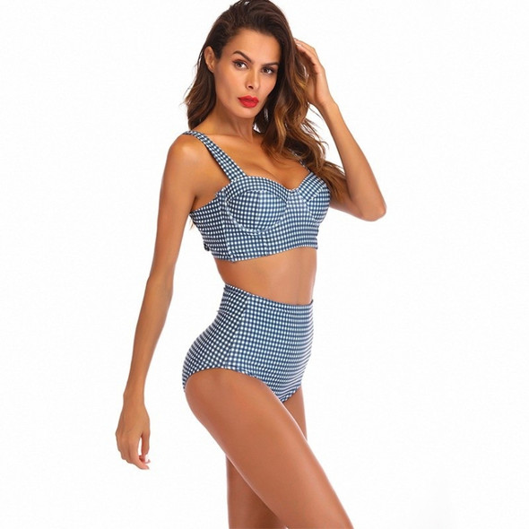 Sexy Triangle Plaid Bikini Swimsuit(Color:As Show Size:S)