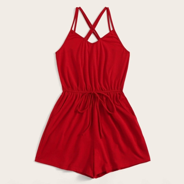 Women Neck Sexy Jumpsuit (Color:Red Size:XL)