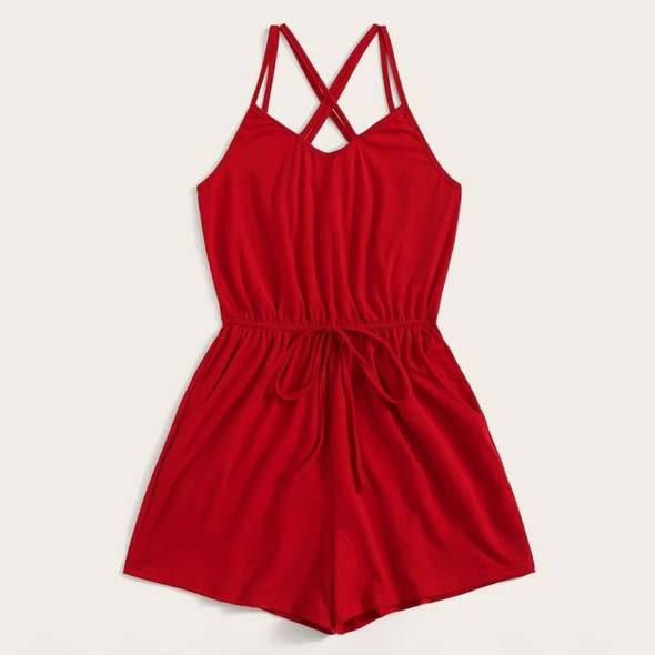Women Neck Sexy Jumpsuit (Color:Red Size:S)