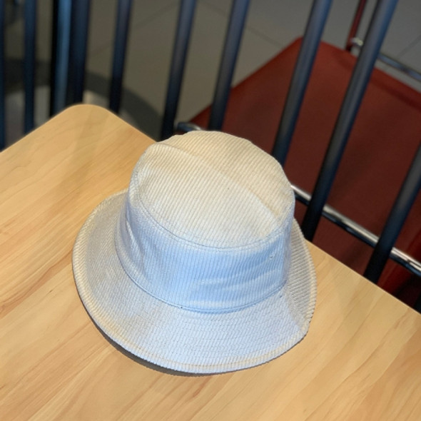 Leisure Corduroy Fisherman Hat Fall and Winter Foldable Art Sunhat, Size: M (56-58cm)(White)
