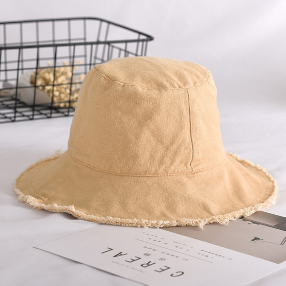 2PCS Solid Color Cowboy Wind Edge Fisherman Hat Korean Version of the Tide Wild Student Basin Hat, Size:M(56-58CM)(Gray)