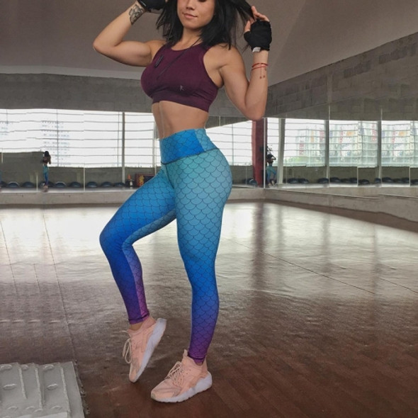 Sports And Fitness Bottoming Stretch Yoga Pants (Color:Blue Size:M)
