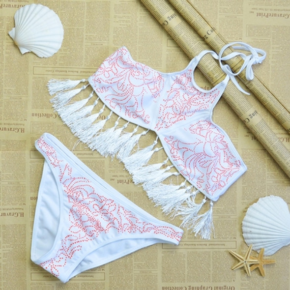 Triangle Split Bikini Swimsuit (Color:White Size:L)