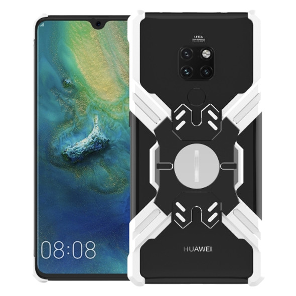 For Huawei Mate 20 Pro Hero Series Anti-fall Wear-resistant Metal Protective Case with Bracket(Silver Black)