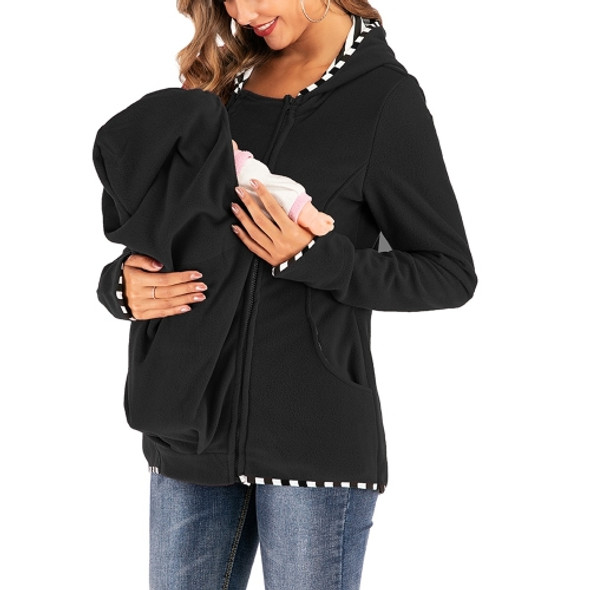 Multifunctional Childcare Bag Maternity Women Sweatshirt (Color:Black Size:XXL)