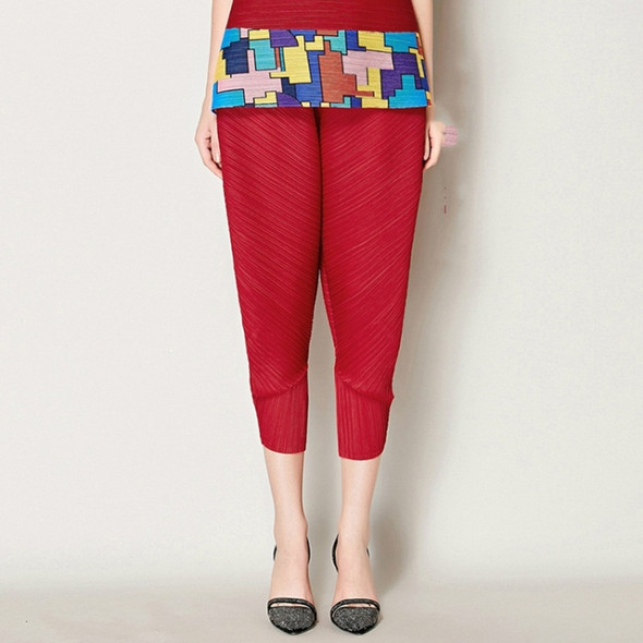 Wild Thin Casual Harem Pants Feet Crimp Radish(Color:Red Size:One Size)