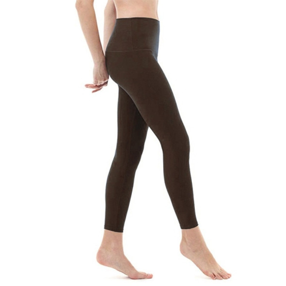 Sports And Fitness Bottoming Stretch Yoga Pants (Color:Coffee Size:XL)