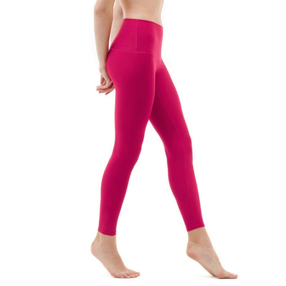 Sports And Fitness Bottoming Stretch Yoga Pants (Color:Rose Red Size:L)