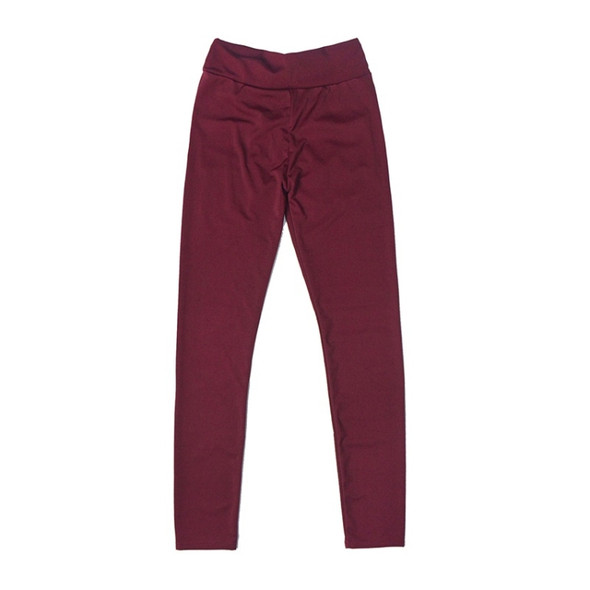 Elastic Movement Folds Bottoming Yoga Pants (Color:Wine Red Size:L)